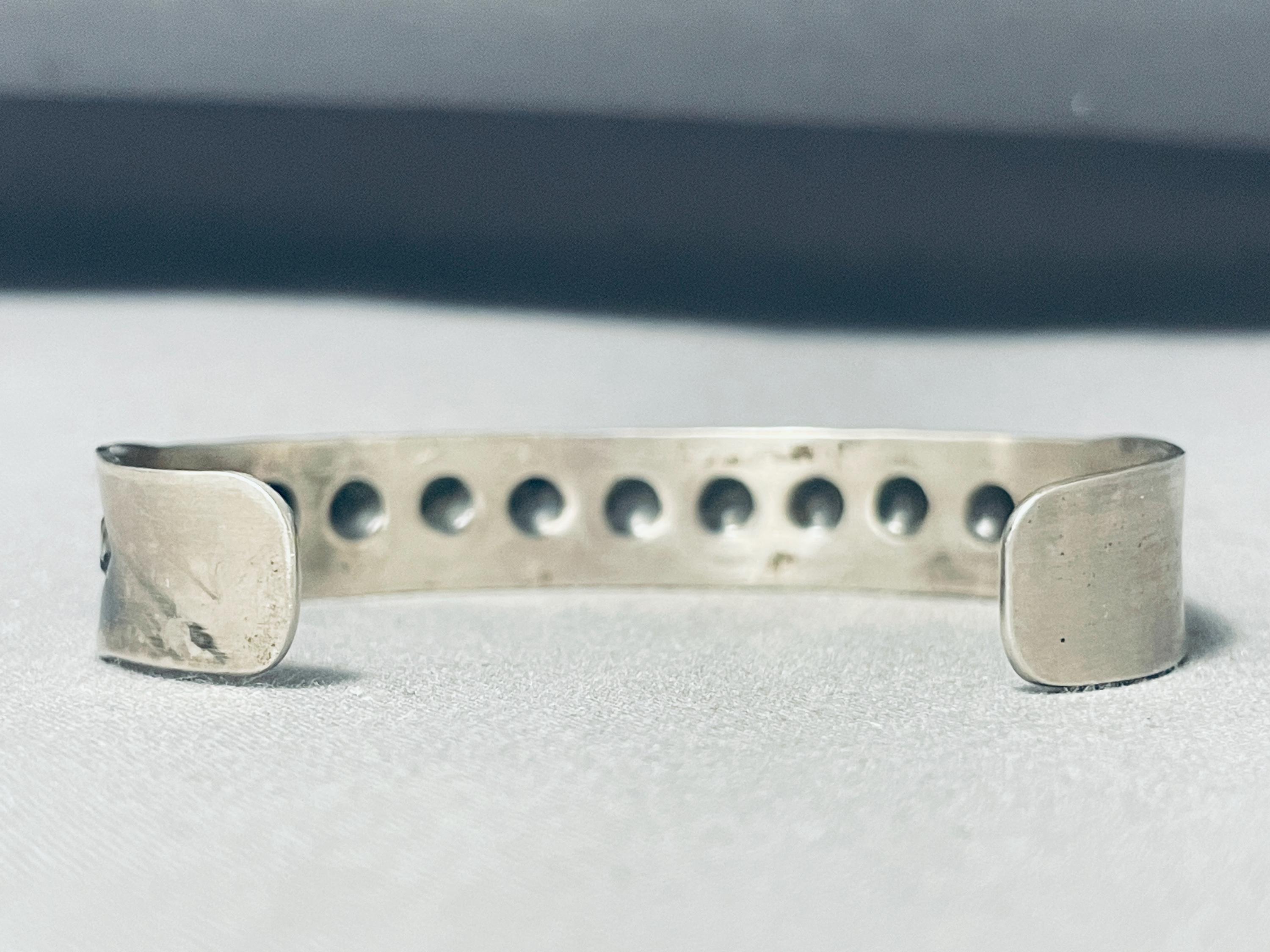 Fantastic Native American Navajo Signed Sterling Silver Emerson