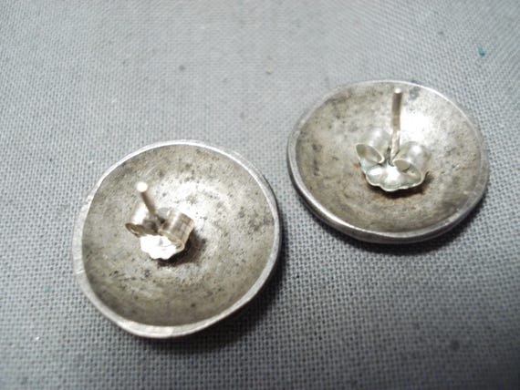 Incredible Vintage Native American Navajo Sterling Silver Wedding Basket Earrings Old Incredible Vintage Native American Navajo Sterling Silver Wedding Basket Earrings Old