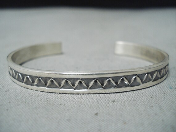 Impressive Navajo Sterling Silver Bracelet Native American Etsy