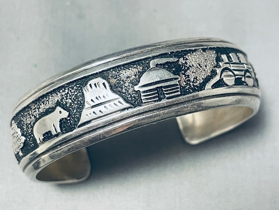 Authentic Vintage Native American Navajo Thomas Singer Sterling Silver Bracelet Authentic Vintage Native American Navajo Thomas Singer Sterling Silver Bracelet