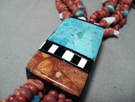 Native American Extremely Unique Santo Domingo Tu… - image 4