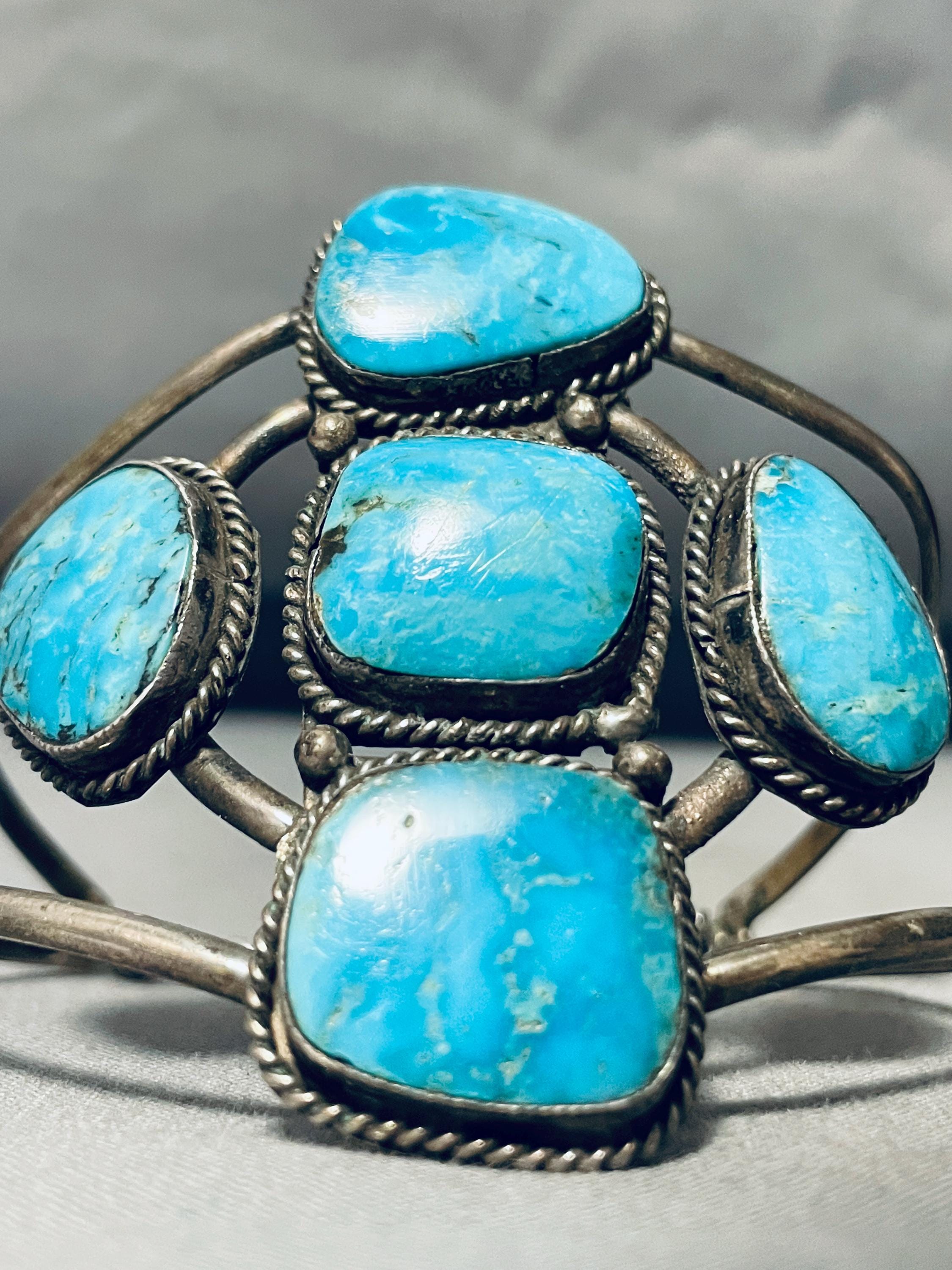 Huge Vintage Native American Navajo Turquoise Cross Sterling