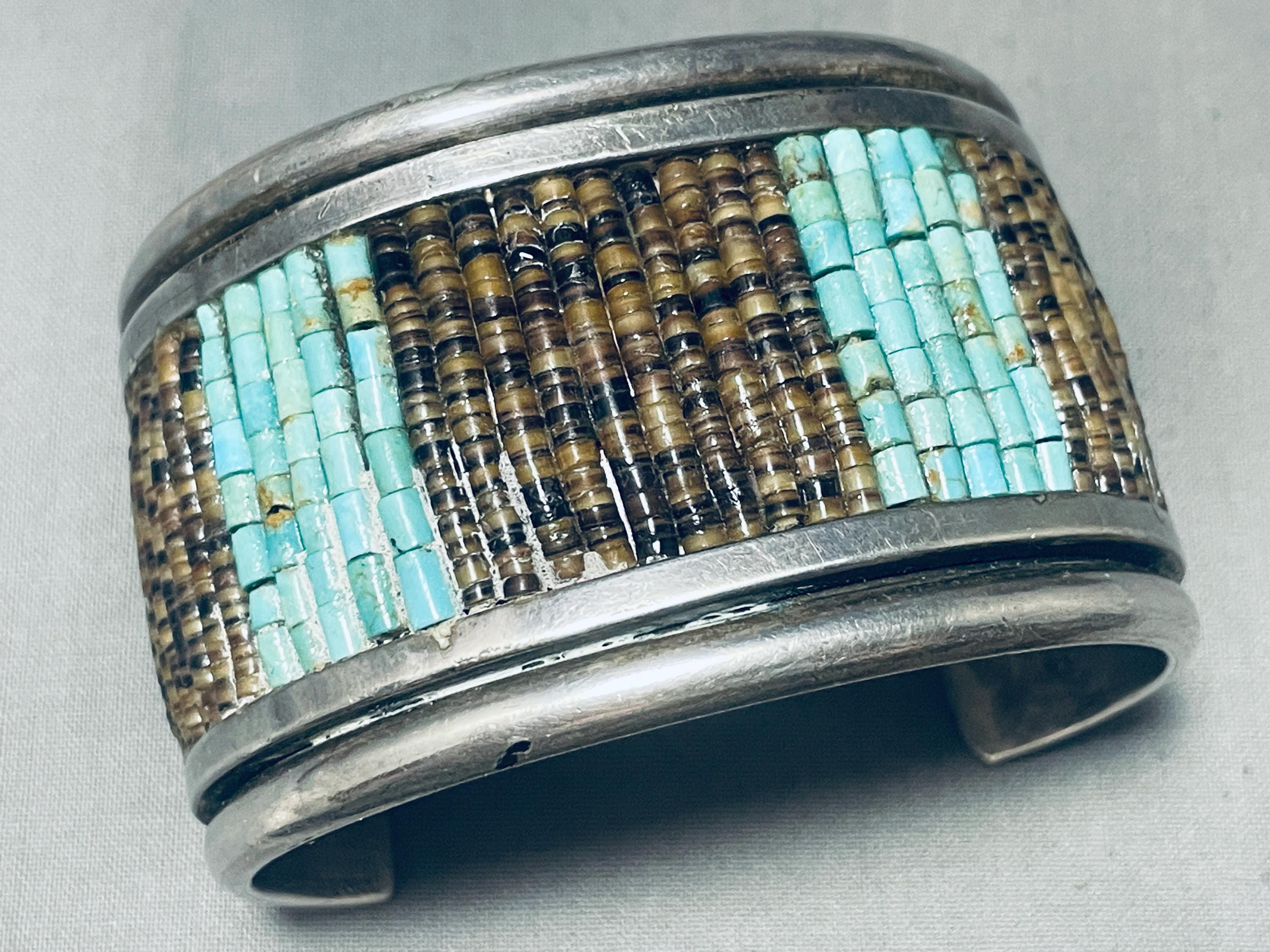 Teddy Joe Vintage Native American Navajo Turquoise Heishi Sterling