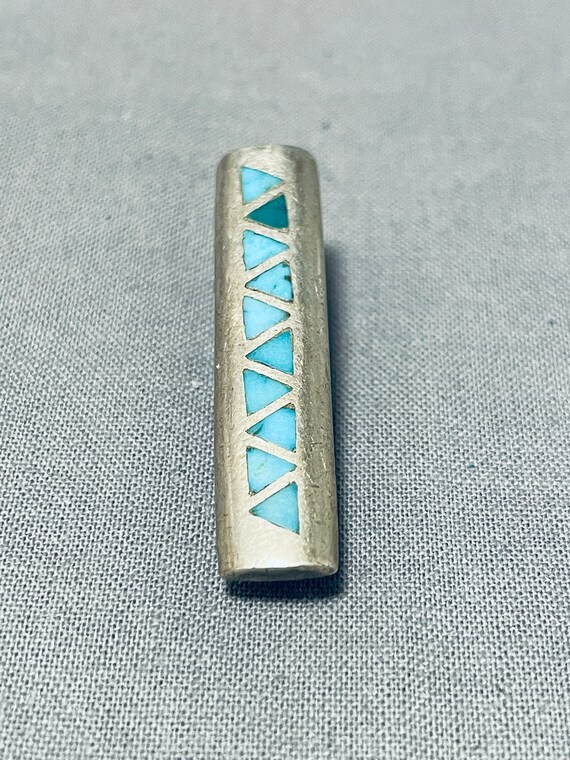 Best Vintage Native American Navajo Triangle Damale Turquoise Sterling Silver Bracelet Old Best Vintage Native American Navajo Triangle Damale Turquoise Sterling Silver Bracelet Old
