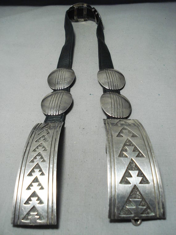 Authentic Tommy Jackson Native American Navajo Turquoise Sterling Silver Concho Belt Authentic Tommy Jackson Native American Navajo Turquoise Sterling Silver Concho Belt