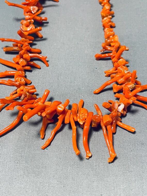 Native American Dynamic Vintage Santo Domingo Branch Coral Necklace Native American Dynamic Vintage Santo Domingo Branch Coral Necklace