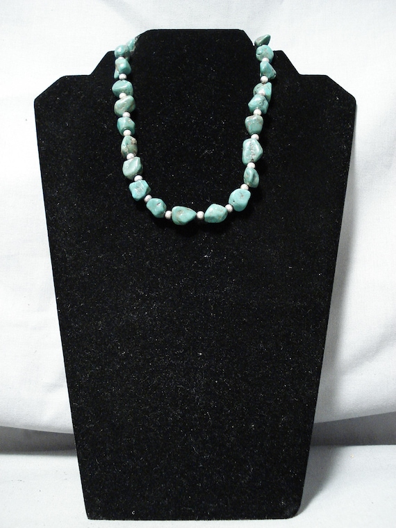 Chunky Dunky Vintage Navajo Turquoise Native American Jacla Necklace Old Chunky Dunky Vintage Navajo Turquoise Native American Jacla Necklace Old