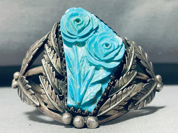 One Of The Most Unique Vintage Native American Navajo Turquoise Sterling Silver Bracelet One Of The Most Unique Vintage Native American Navajo Turquoise Sterling Silver Bracelet