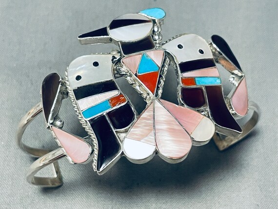 One Best Vintage Native American Zuni Bobby Shack Turquoise Coral Sterling Silver Bracelet Old One Best Vintage Native American Zuni Bobby Shack Turquoise Coral Sterling Silver Bracelet Old