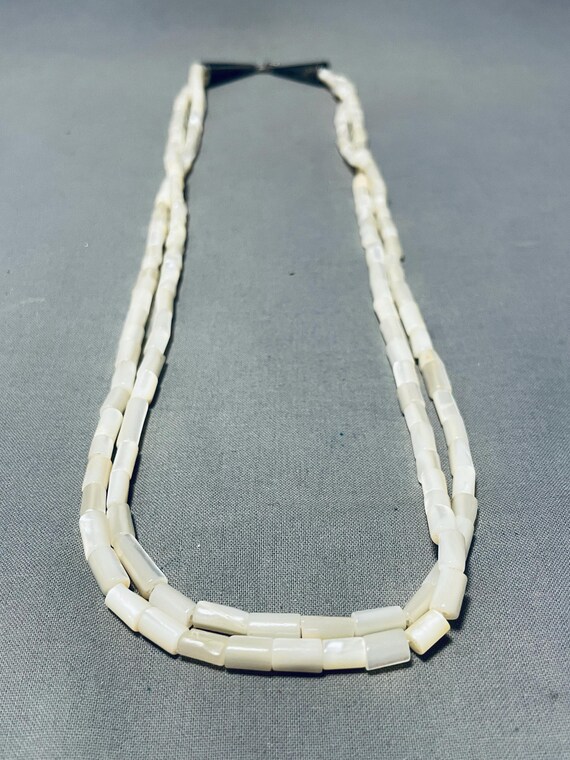 Native American Gorgeous Vintage Santo Domingo Mother Of Pearl Sterling Silver Necklace Native American Gorgeous Vintage Santo Domingo Mother Of Pearl Sterling Silver Necklace