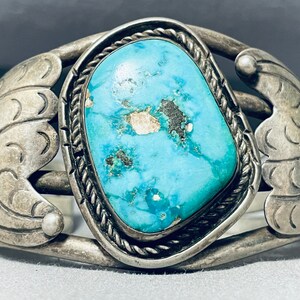 Opulent Vintage Native American Navajo X Flank Royston Turquoise Sterling Silver Bracelet Opulent Vintage Native American Navajo X Flank Royston Turquoise Sterling Silver Bracelet