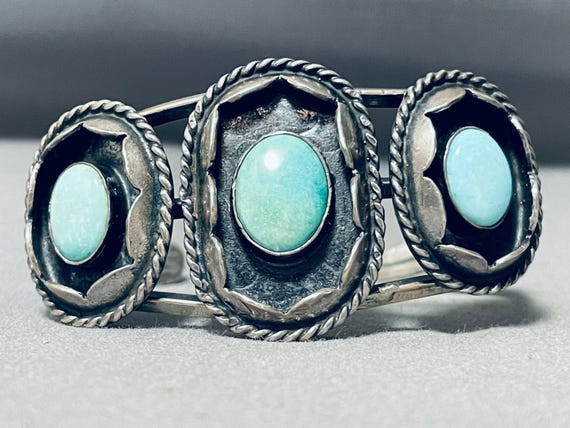 Very Old Vintage Native American Navajo Turquoise Sterling Silver Shadow Bracelet Very Old Vintage Native American Navajo Turquoise Sterling Silver Shadow Bracelet