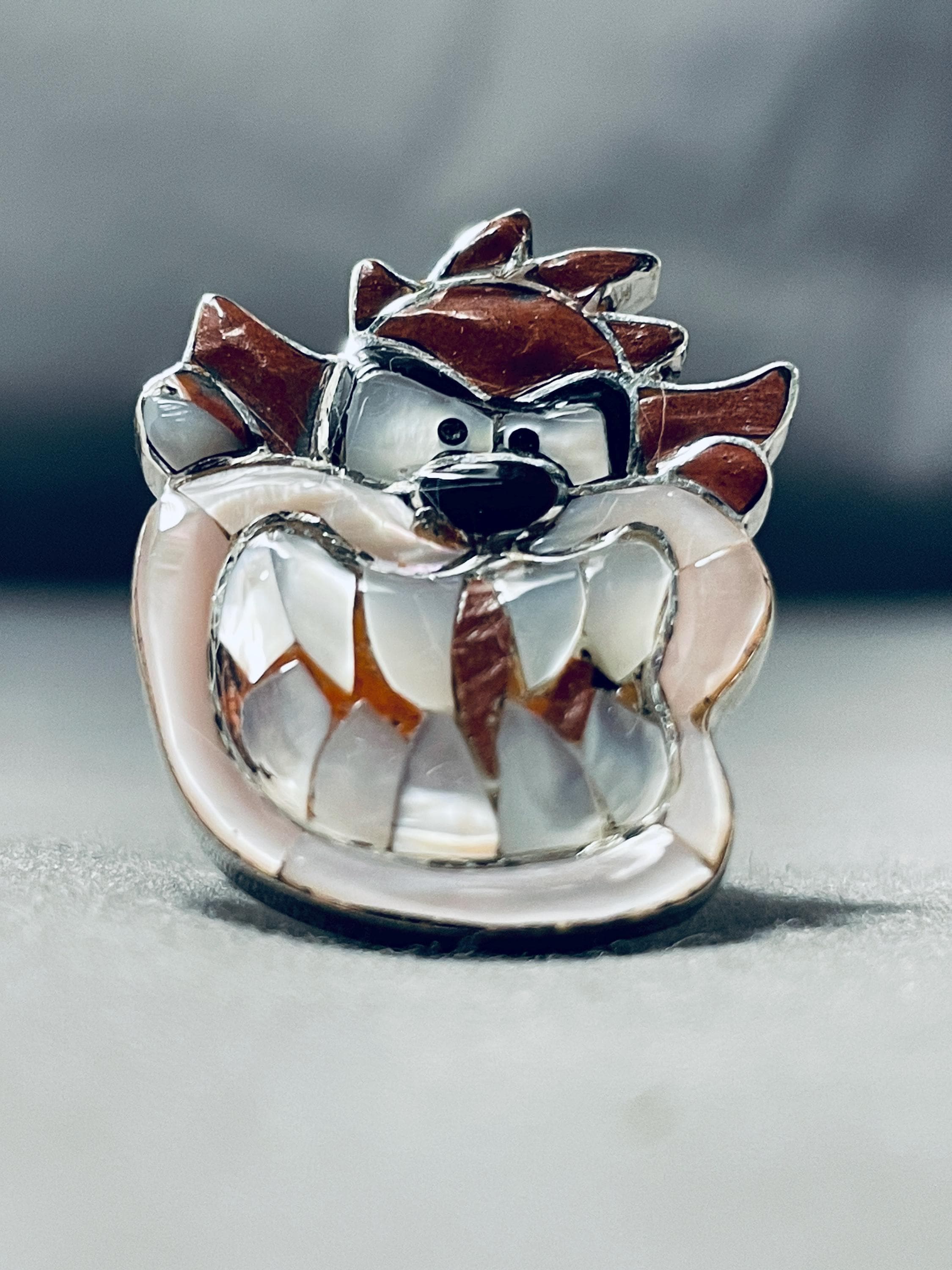 Incredibly Intricate Vintage Zuni/ Navajo Tasmanian Devil Native American Jewelry Silver Pin Incredibly Intricate Vintage Zuni/ Navajo Tasmanian Devil Native American Jewelry Silver Pin