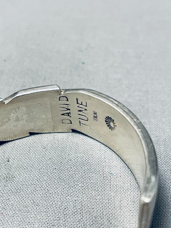 Native American Intricate!! Navajo Dave Tune Turquoise Sterling Silver Inlay Ring Native American Intricate!! Navajo Dave Tune Turquoise Sterling Silver Inlay Ring