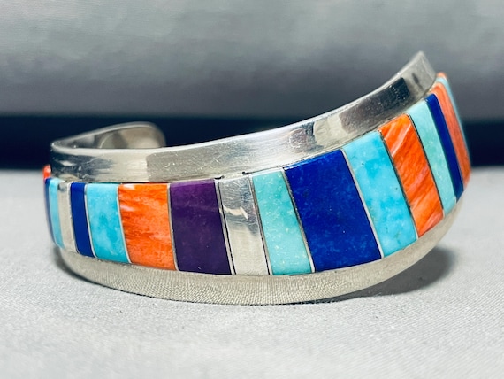 6.5 Inch Wrist Chunks Of Coral!! Vintage Native American Navajo Sterling Silver Bracelet 6.5 Inch Wrist Chunks Of Coral!! Vintage Native American Navajo Sterling Silver Bracelet