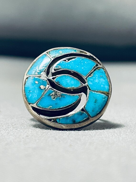 Twirls Of Love Vintage Native American Navajo Turquoise Sterling Silver Ring Old Twirls Of Love Vintage Native American Navajo Turquoise Sterling Silver Ring Old