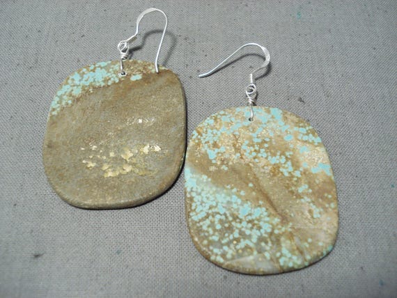 Native American Fabulous Santo Domingo Royston Turquoise Sterling Silver Earrings Native American Fabulous Santo Domingo Royston Turquoise Sterling Silver Earrings