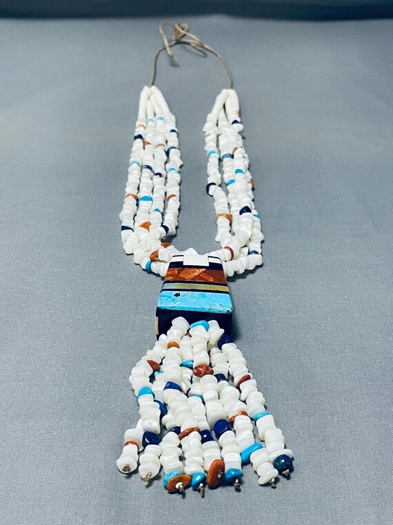 One Of The Most Unique Native American White Stone Turquoise Necklace One Of The Most Unique Native American White Stone Turquoise Necklace