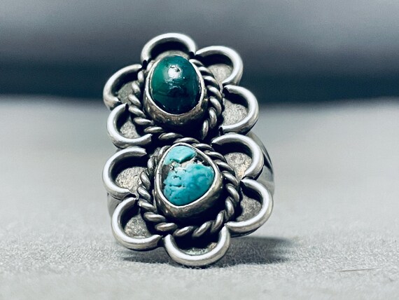 Superb Vintage Native American Navajo Pilot Mountain Turquoise Sterling Silver Bracelet Old Superb Vintage Native American Navajo Pilot Mountain Turquoise Sterling Silver Bracelet Old