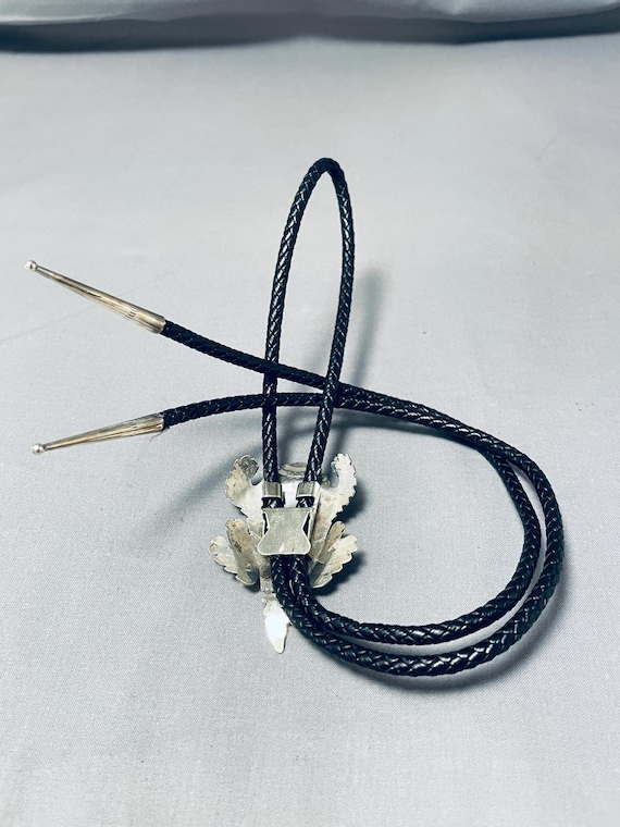 Ben Benally Important Native American Navajo Sterling Silver Toad Bolo Tie Ben Benally Important Native American Navajo Sterling Silver Toad Bolo Tie
