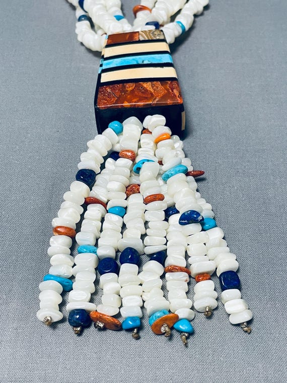 One Of The Most Unique Native American White Stone Turquoise Necklace One Of The Most Unique Native American White Stone Turquoise Necklace