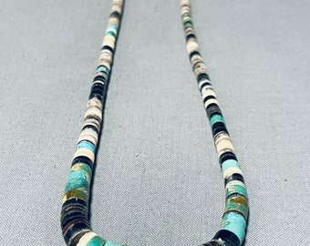 Native American Wonderful Vintage Santo Domingo Turquoise & Shell Necklace - Make An Offer!