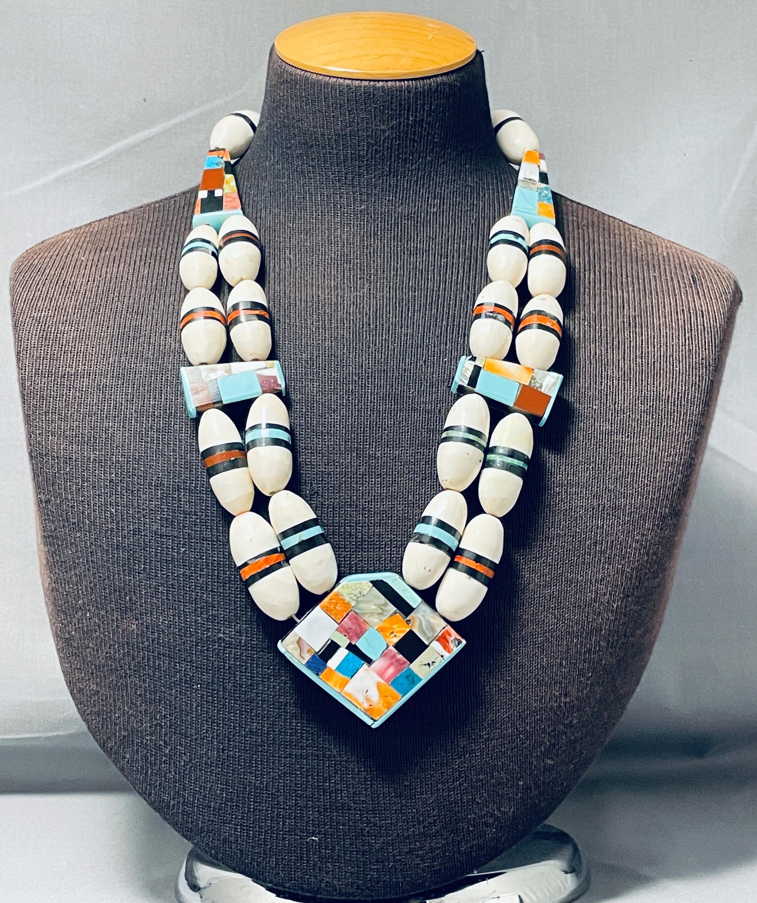 203 Grams Gasp! Vintage Native American Navajo Turquoise Sterling Silver Squash Blossom Necklace 203 Grams Gasp! Vintage Native American Navajo Turquoise Sterling Silver Squash Blossom Necklace
