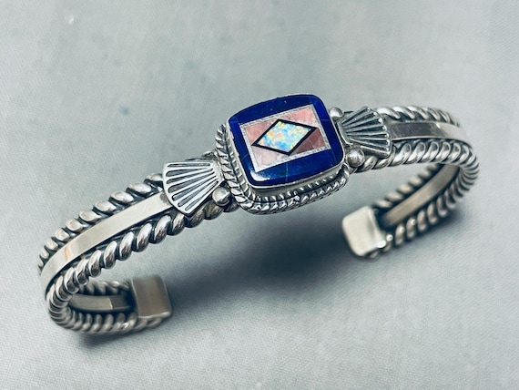 Important Al Jake Native American Navajo Turquoise Sterling Silver Bracelet Important Al Jake Native American Navajo Turquoise Sterling Silver Bracelet