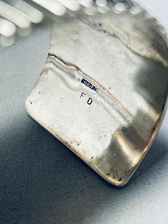 Freddy Douglas Extreme Detail Native American Navajo Sterling Silver Stamped Bracelet Freddy Douglas Extreme Detail Native American Navajo Sterling Silver Stamped Bracelet