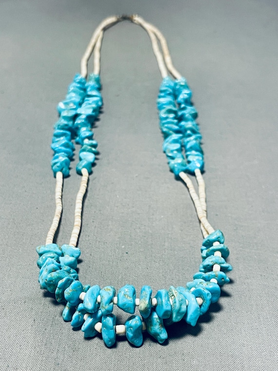 Native American One Of The Most Unique Santo Domingo Turquoise Inlay Necklace Native American One Of The Most Unique Santo Domingo Turquoise Inlay Necklace