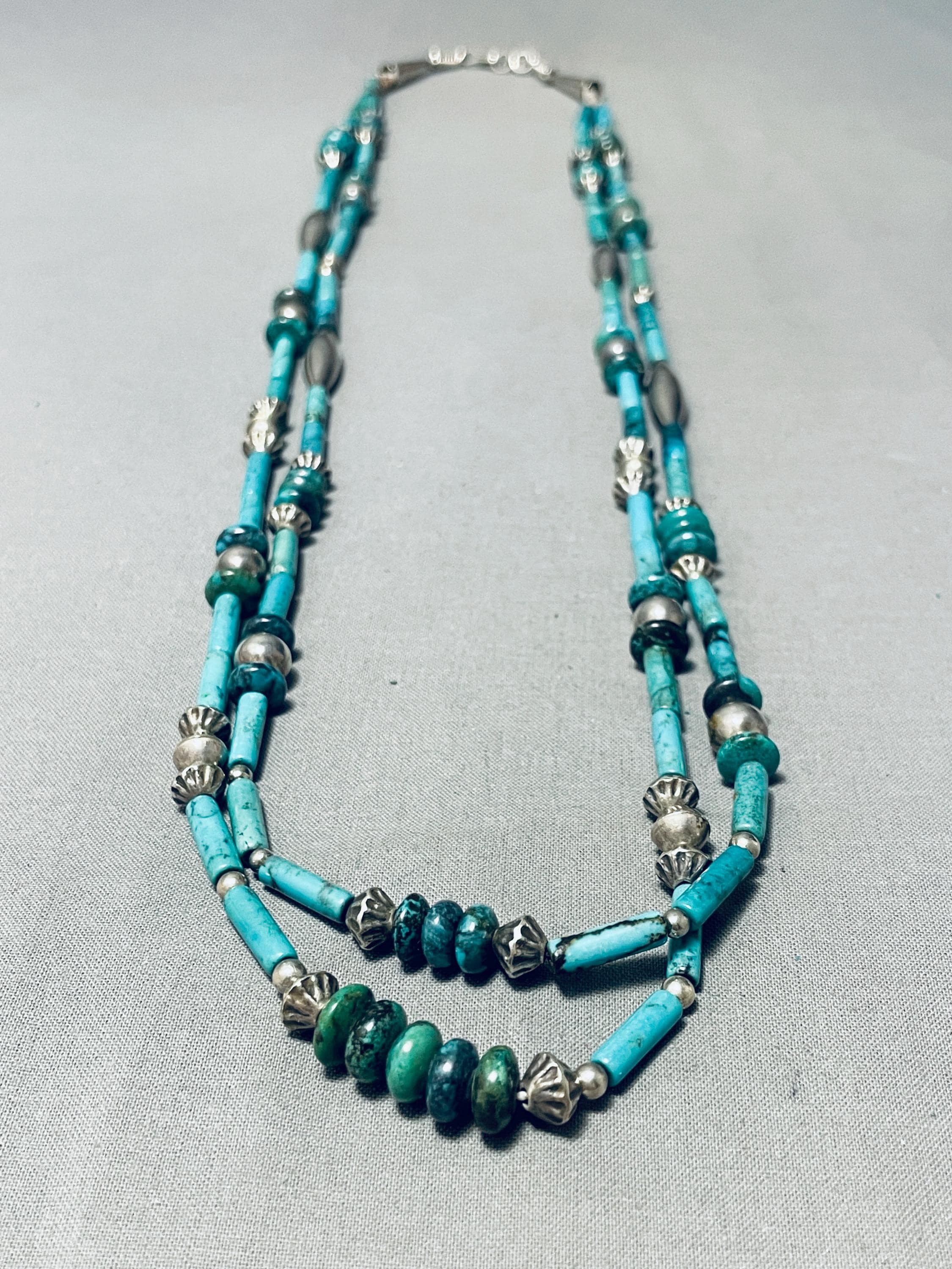 Opulent Vintage Navajo Denim Lapis Heishi Necklace Old Opulent Vintage Navajo Denim Lapis Heishi Necklace Old