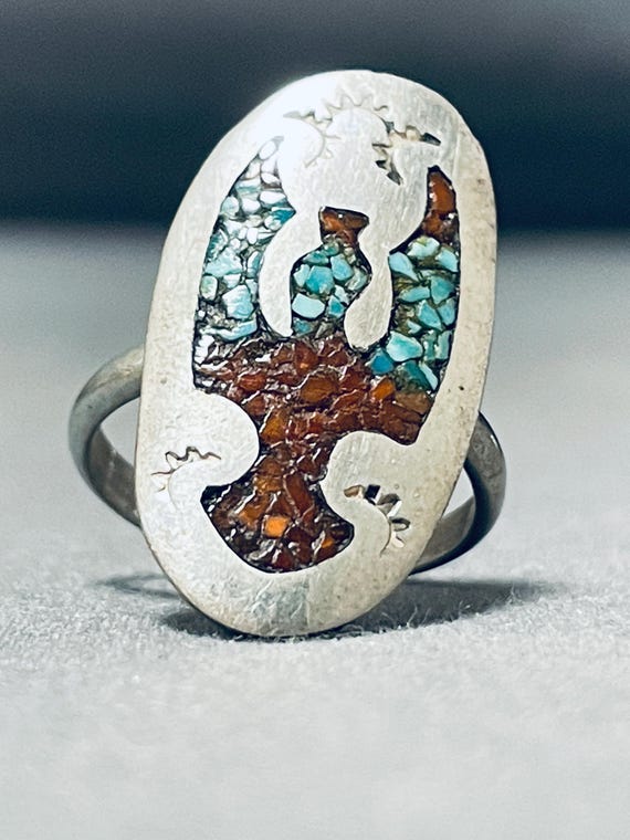 Opulent Vintage Native American Navajo Turquoise Coral Inlay Sterling Silver Bracelet Opulent Vintage Native American Navajo Turquoise Coral Inlay Sterling Silver Bracelet