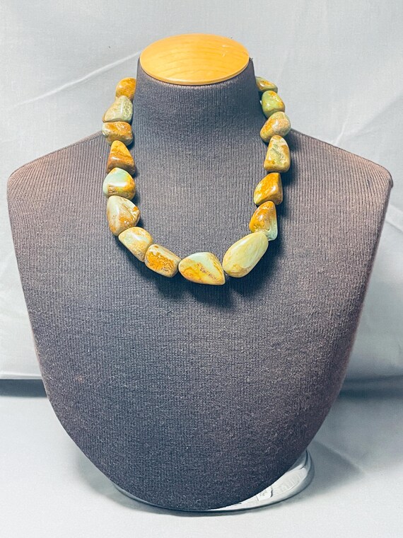196 Grams Mind Blowing Vintage Native American Navajo Green Turquoise Sterling Silver Necklace 196 Grams Mind Blowing Vintage Native American Navajo Green Turquoise Sterling Silver Necklace
