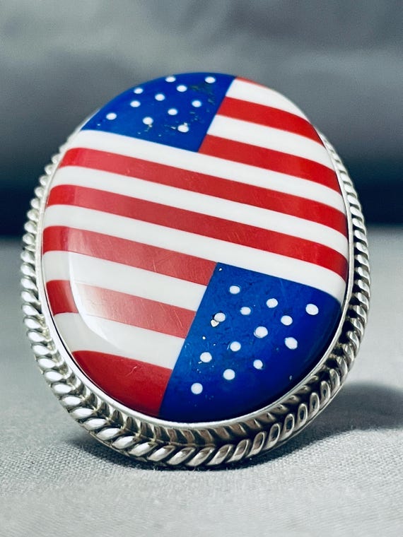 Exquisite Navajo Lapis Sterling Silver Ring Native American Exquisite Navajo Lapis Sterling Silver Ring Native American