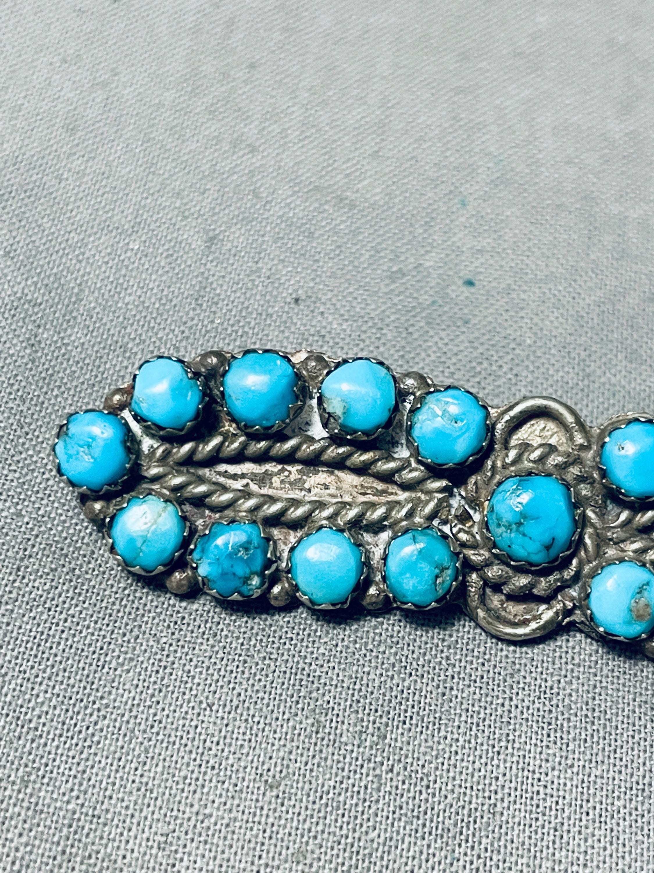 Opulent Vintage Yazzie Blue Wind Turquoise Native American Jewelry Silver Bracelet Old Opulent Vintage Yazzie Blue Wind Turquoise Native American Jewelry Silver Bracelet Old