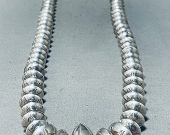 Collar de almohadas de plata de ley colosal navajo nativo americano vintage superior - ¡Haga una oferta!