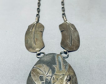 Belangrijke Walt Vandever Vintage Native American Navajo Sterling zilveren ketting - Doe een bod!