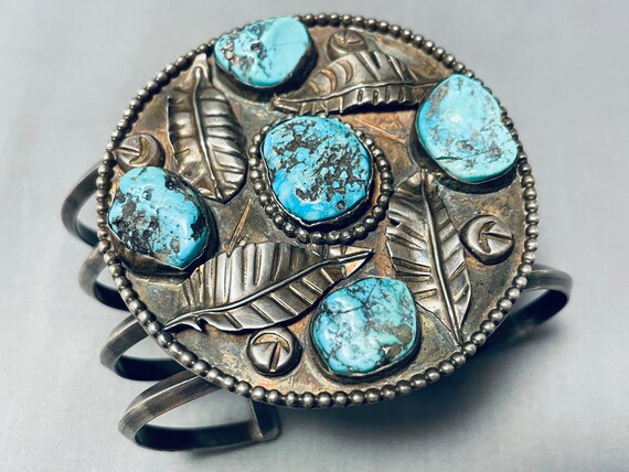 Intricacy Galore Wide Vintage Zuni 'Natural Turquoise' Coral Native American Jewelry Silver Bracelet Old Intricacy Galore Wide Vintage Zuni 'Natural Turquoise' Coral Native American Jewelry Silver Bracelet Old