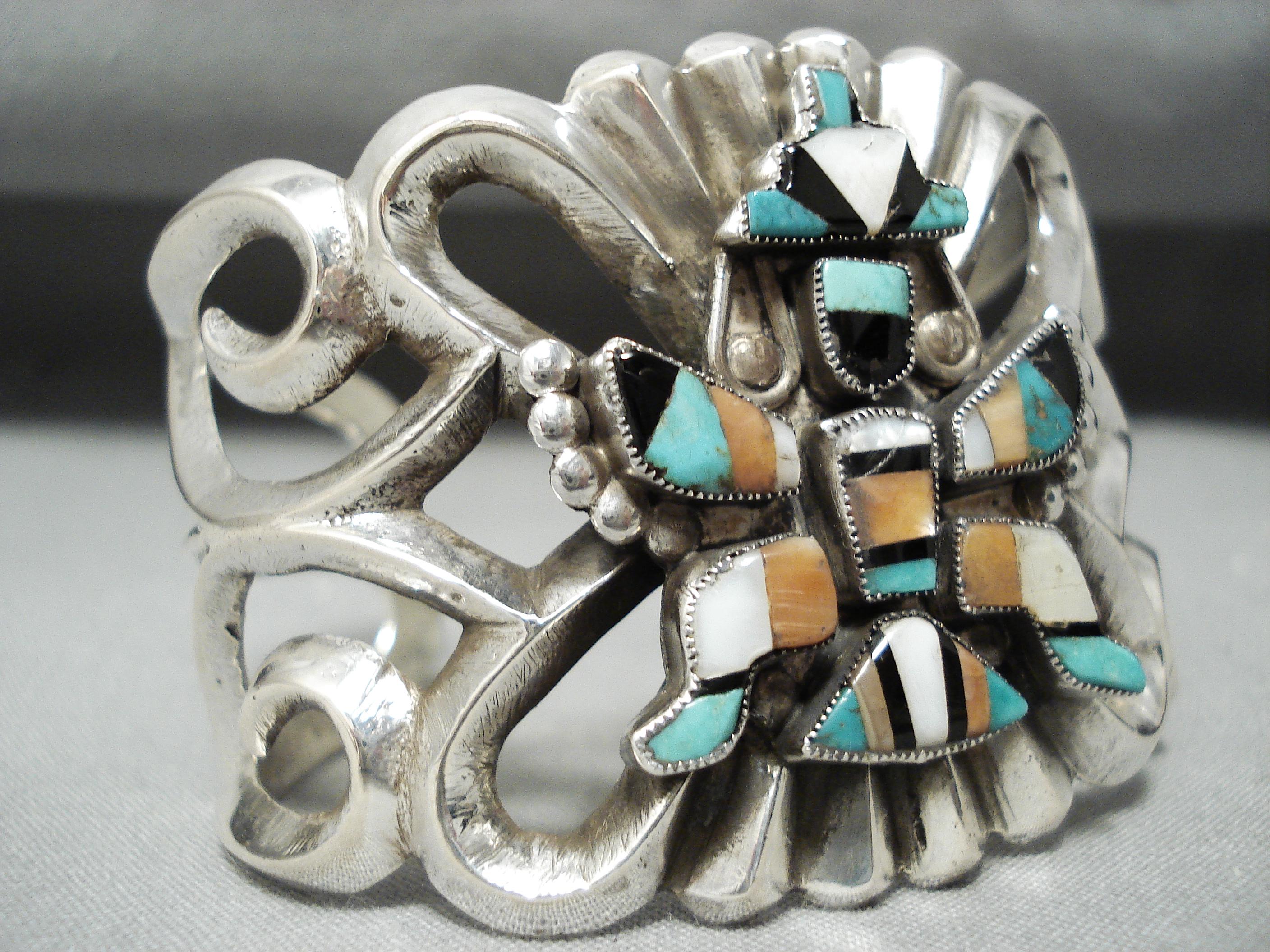 Heavy Knifwing Vintage Native American Zuni Turquoise