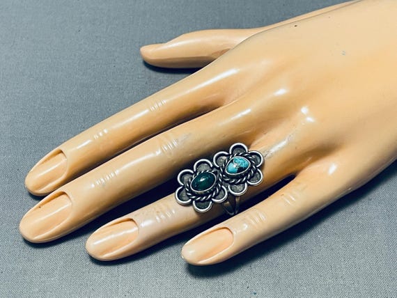 Fabulous Vintage Native American Navajo Pilot Mountain Turquoise Sterling Silver Ring Fabulous Vintage Native American Navajo Pilot Mountain Turquoise Sterling Silver Ring