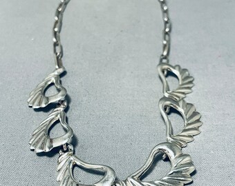 Exceptional Vintage Native American Navajo Sterling Silver Necklace - Make An Offer!