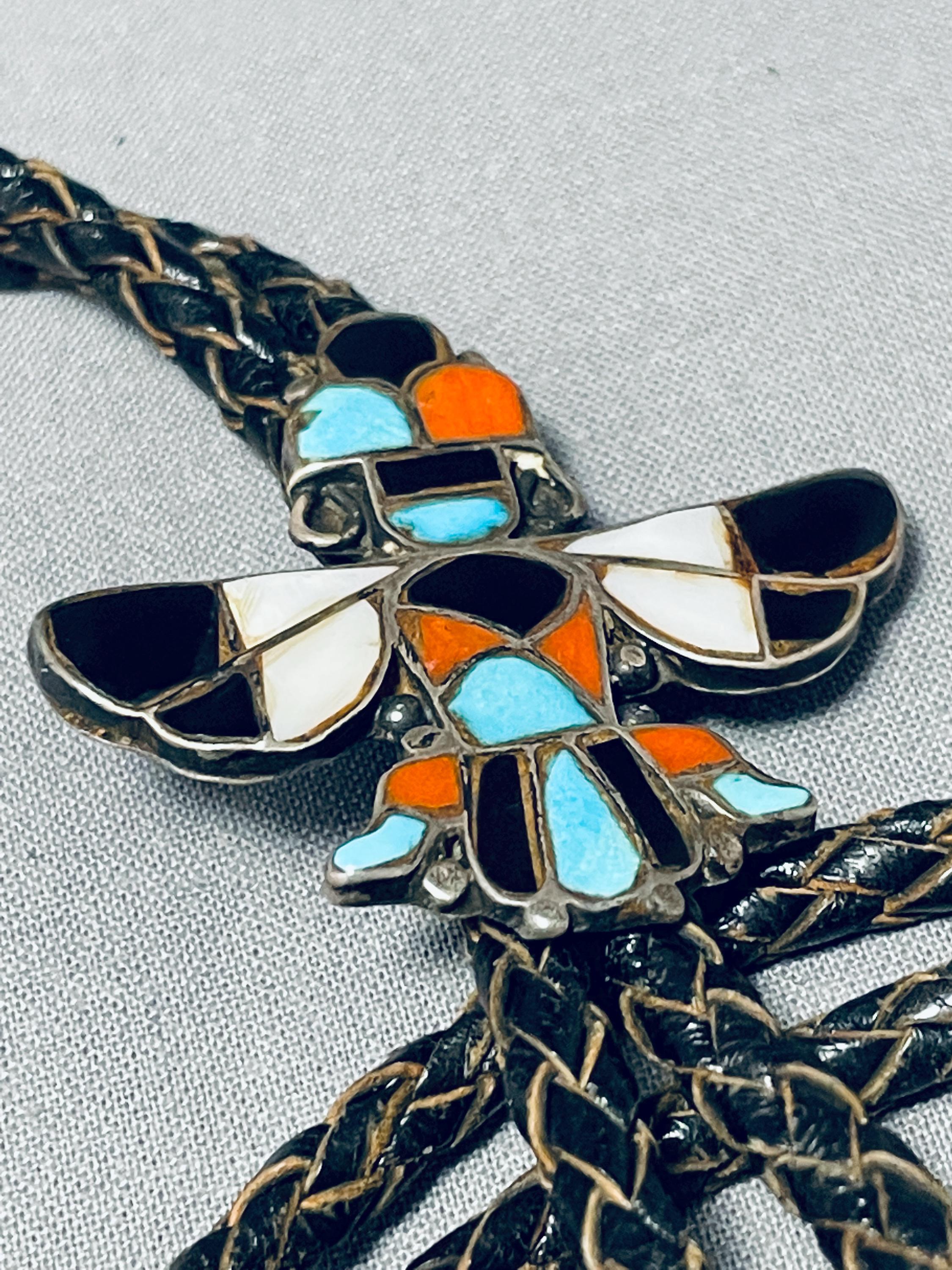 Sensational Native American Navajo Signed Sterling Silver Toad Ben Benally Bolo Sensational Native American Navajo Signed Sterling Silver Toad Ben Benally Bolo