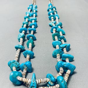 Native American 175 Grams Vintage Authentic Santo Domingo Turquoise Heishi Necklace Old Native American 175 Grams Vintage Authentic Santo Domingo Turquoise Heishi Necklace Old