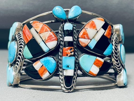 The Best Native American Navajo Turquoise Inlay Sterling  display picture 3