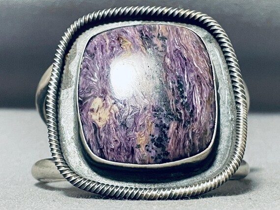 Very Unique 2 Artist Vintage Navajo Charoite Sterling Silver Bracelet Very Unique 2 Artist Vintage Navajo Charoite Sterling Silver Bracelet