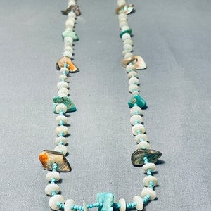 Native American Exquisite Vintage Santo Domingo Turquoise Shell Abalone Necklace Native American Exquisite Vintage Santo Domingo Turquoise Shell Abalone Necklace