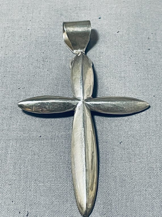 Enormous Vintage Native American Zuni Sterling Silver Cross Pendant Enormous Vintage Native American Zuni Sterling Silver Cross Pendant