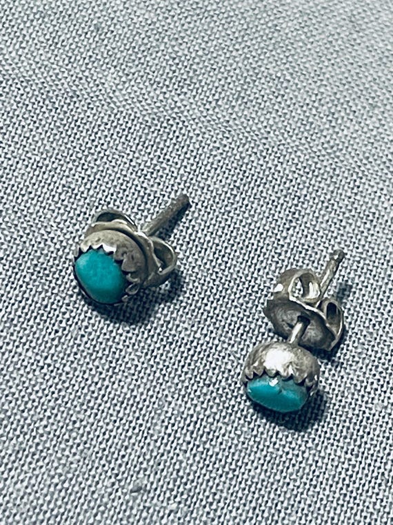Amazing Vintage Native American Navajo Turquoise Sterling Silver Earrings Old Amazing Vintage Native American Navajo Turquoise Sterling Silver Earrings Old