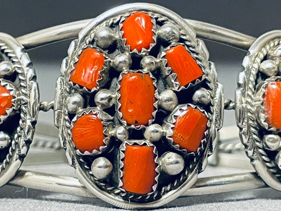 Mel Chee Vintage Native American Navajo Coral Ste… - image 5