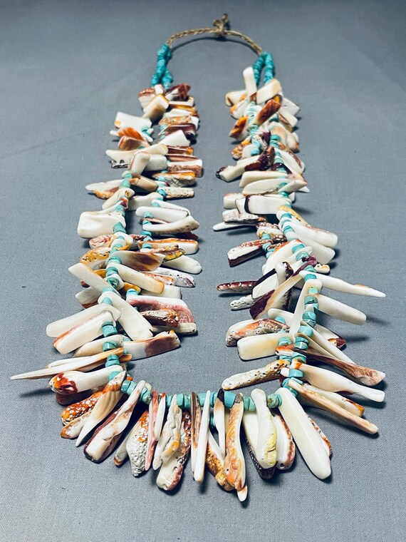 Native American 339 Grams Vintage Navajo Turquoise Shell Necklace Native American 339 Grams Vintage Navajo Turquoise Shell Necklace
